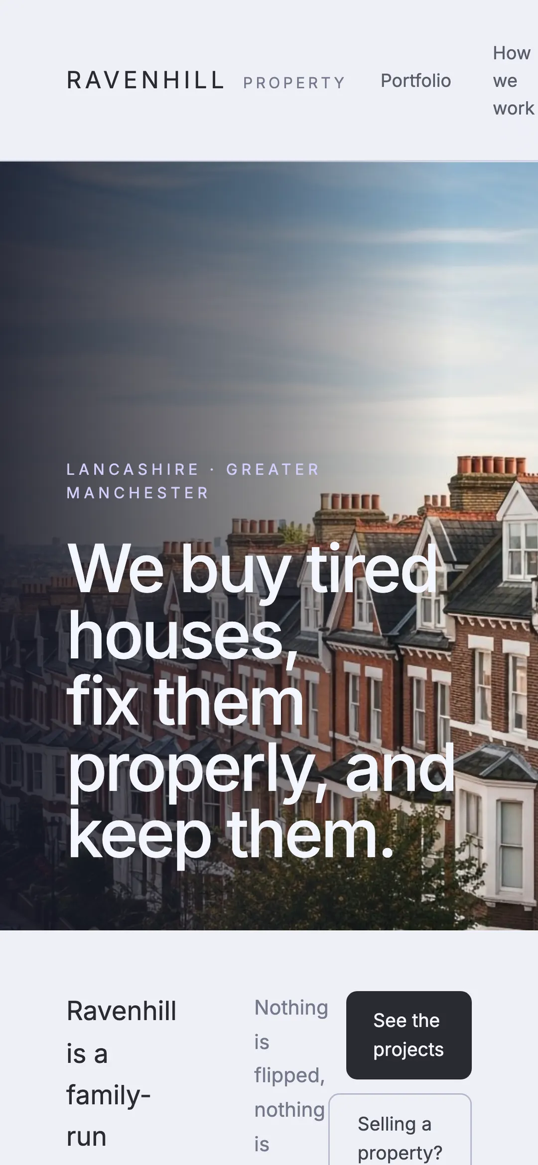 Property refurbishment & lettings website — mobile capture